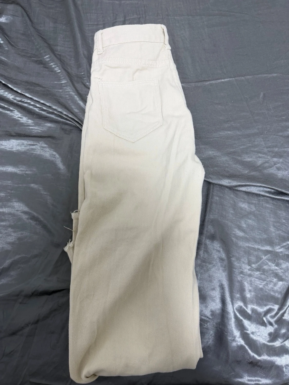 Vida beige jeans med råa kanter/ för dam - 3