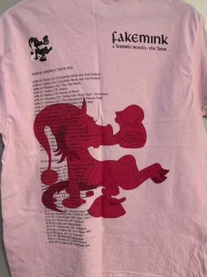 Rosa Fakemink tour t-shirt - Ljusrosa t-shirt från Fakemink 'A Terrible Beauty: the Tour'. Helt oanvänd merch från hans tour