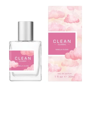 CLEAN Classic Vanilla Cloud parfym - CLEAN Classic Vanilla Cloud är en parfym i en stilren, genomskinlig glasflaska med silverfärgad kork. Etiketten och förpackningen har rosa moln och vit text. Doften är söt och mjuk med inslag av vanilj. Flaskan rymmer 30 ml eau de parfum. Den är testad 2-3 gånger, skriv om ni vill ha bild 