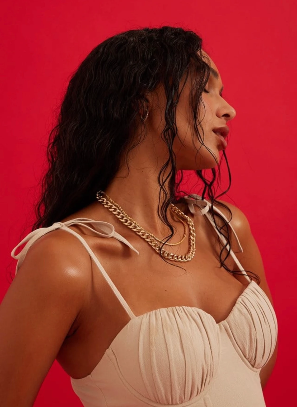 Korsett topp med veck - 90