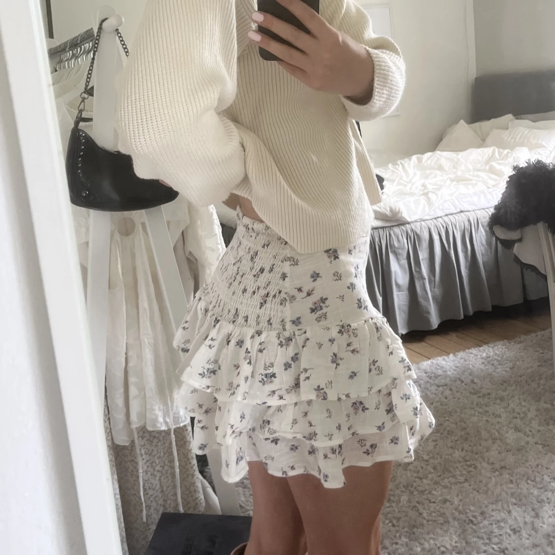 blommig volang kjol - 91