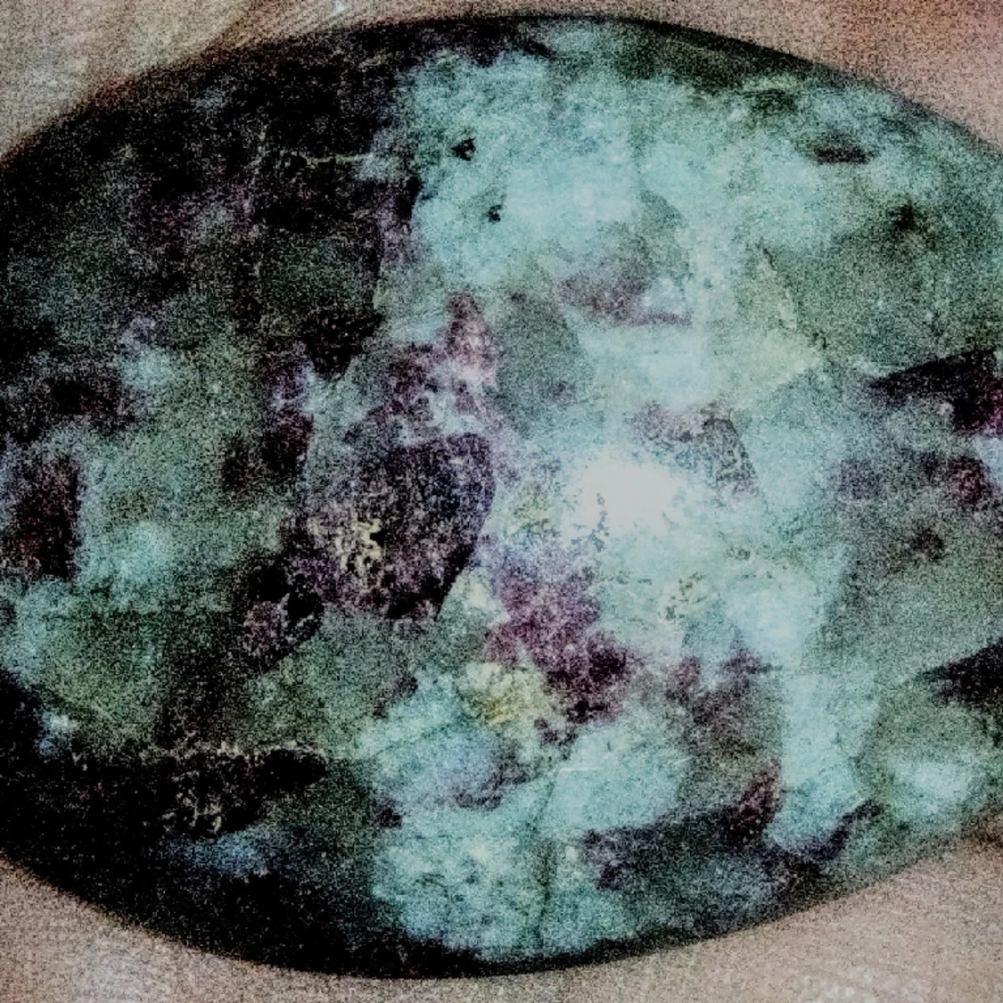 Celestine kluster och en Rosa, grå lila Turmalin - 91