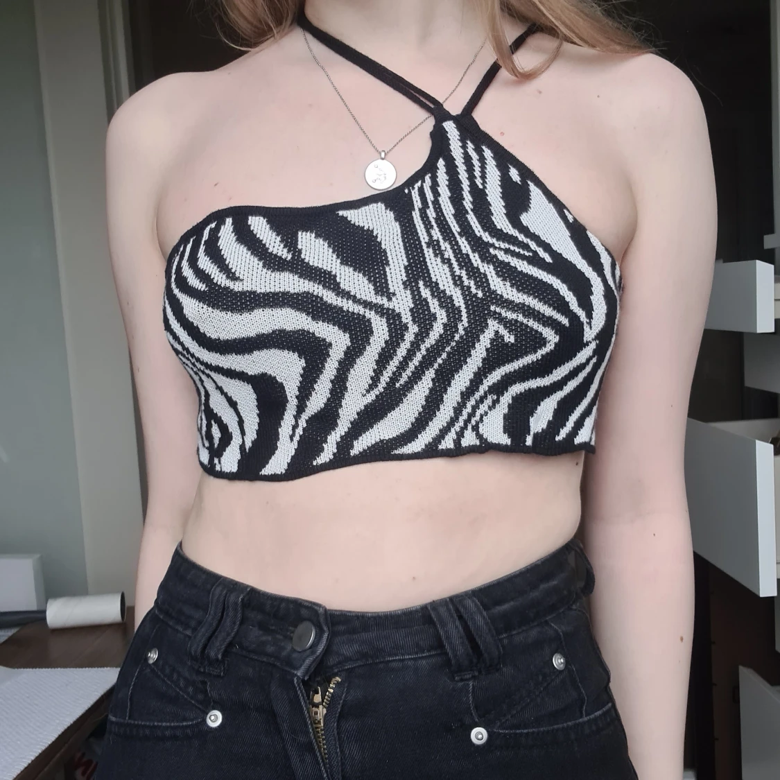 Zebramönstrad topp - 90