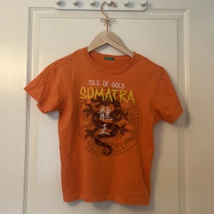 Mini T-shirt med Coolt tryck på - Mini T-shirt med ett coolt tryck på. Säljer då den inte längre kommer till användning. Väl använd men fortfarande väldigt fin.