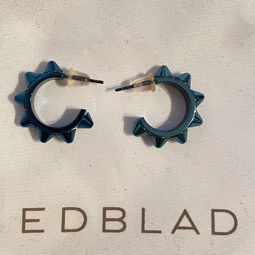 Jättefina blå nitörhängen från Edblad. Finns inte på webbsidan men finns i butik. Nypris: 399kr. Accessoarer.