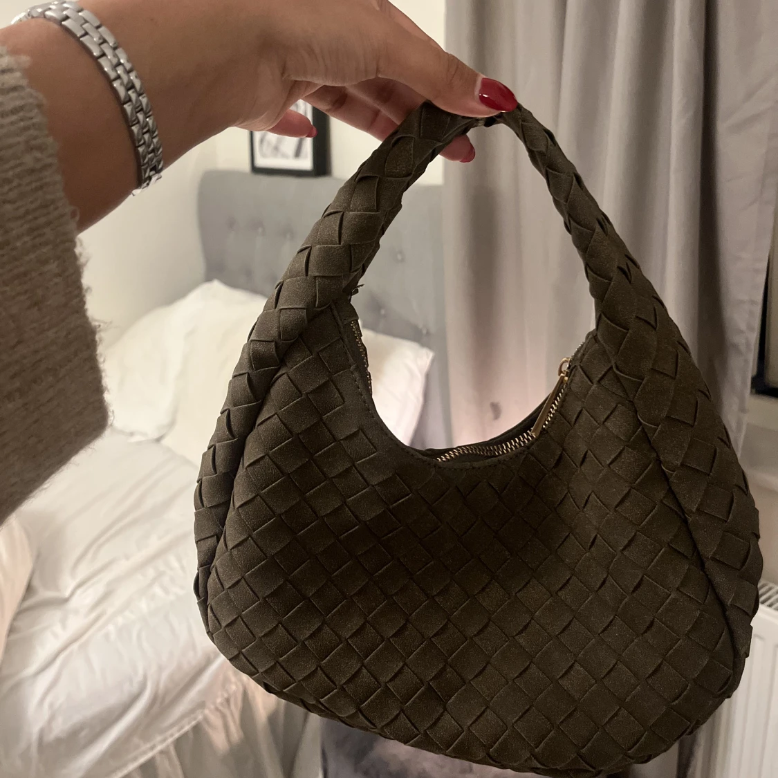 Grön bottega inspirerad väska