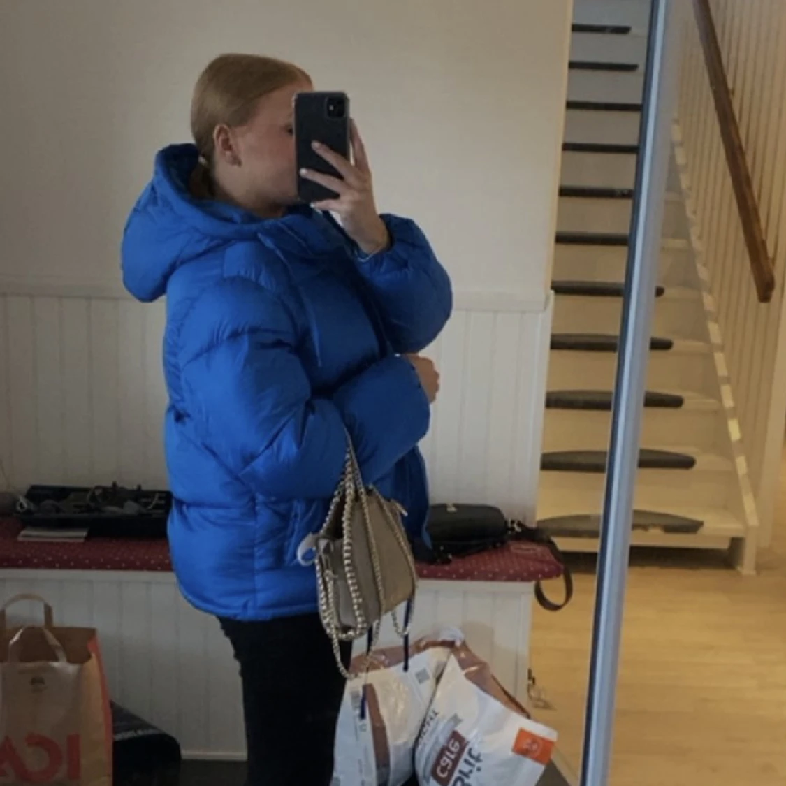 Blå vinterjacka - 90