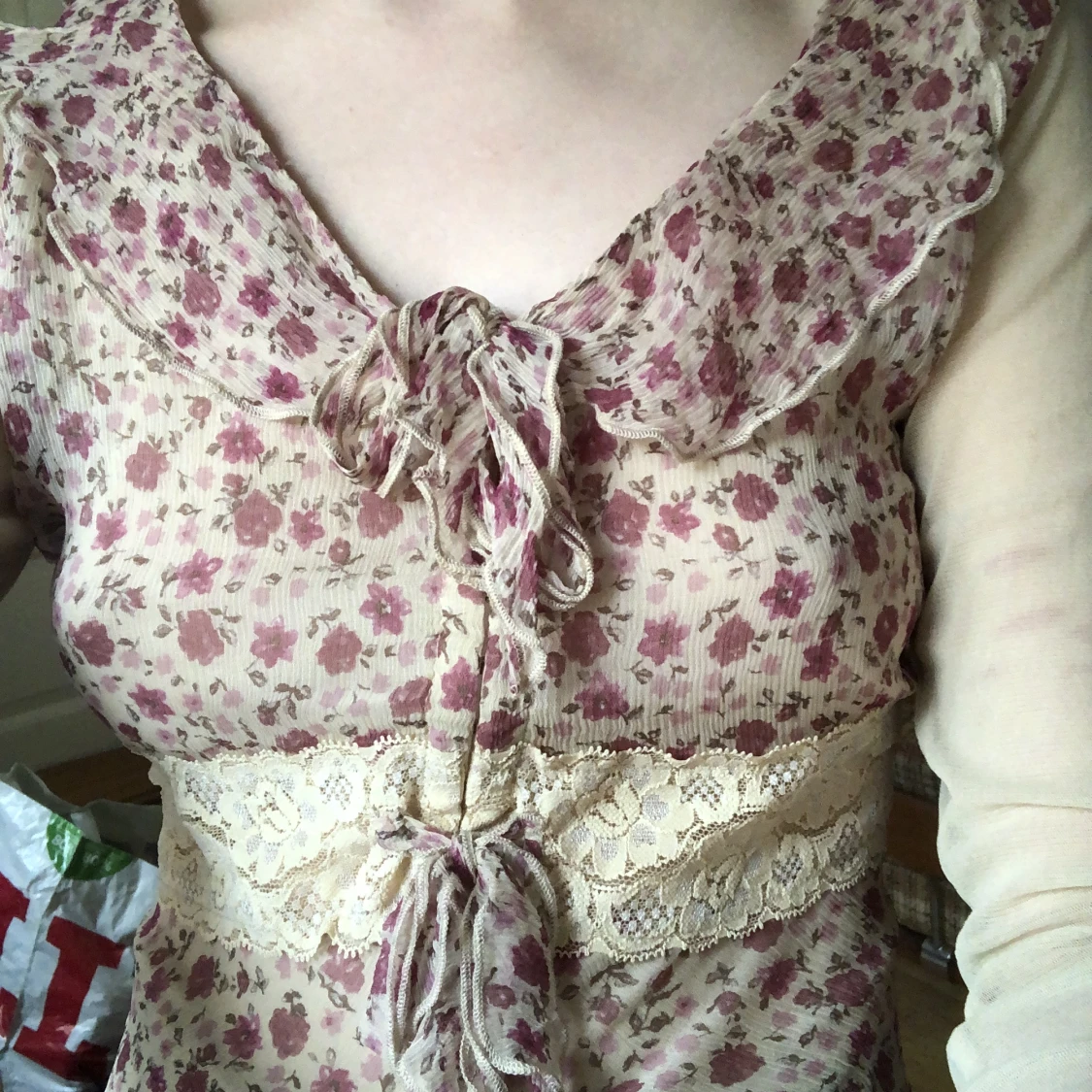 Mesh blus blommor spets - 90