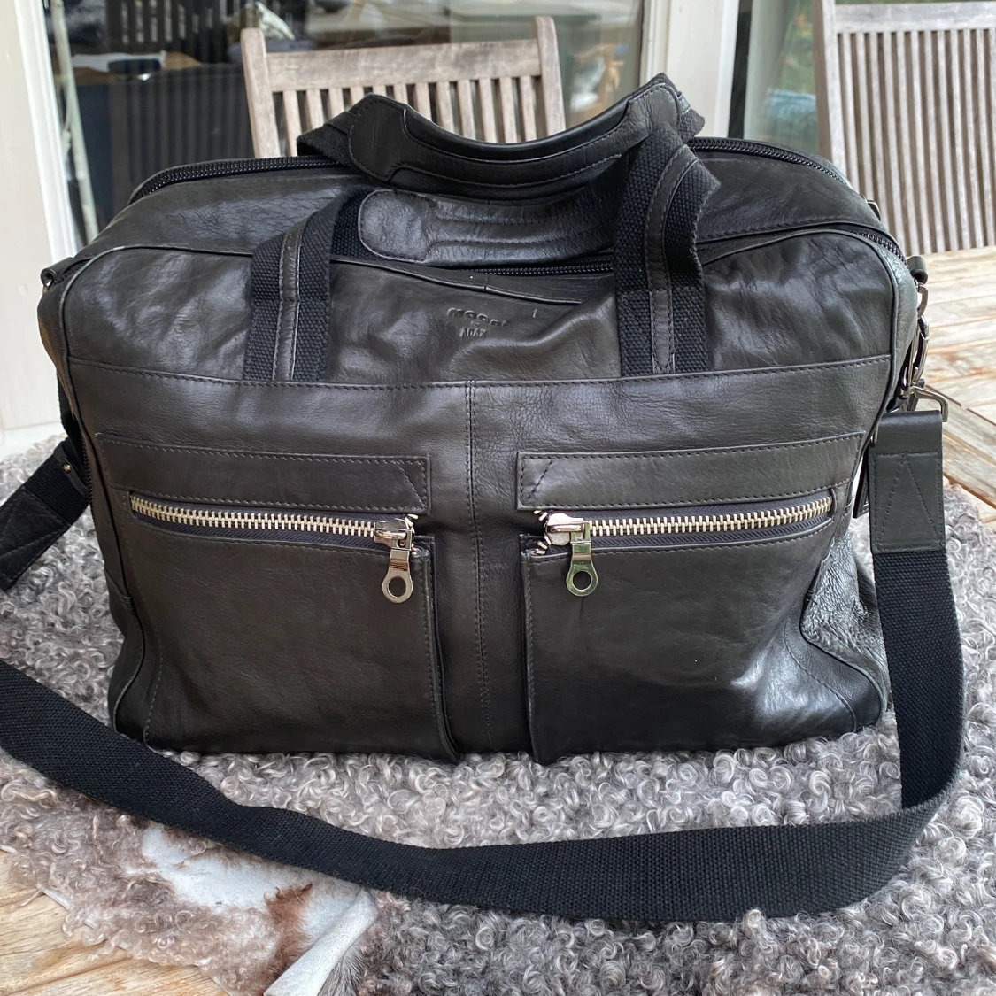 Portföljväska i läder, Maani by Adax - 90