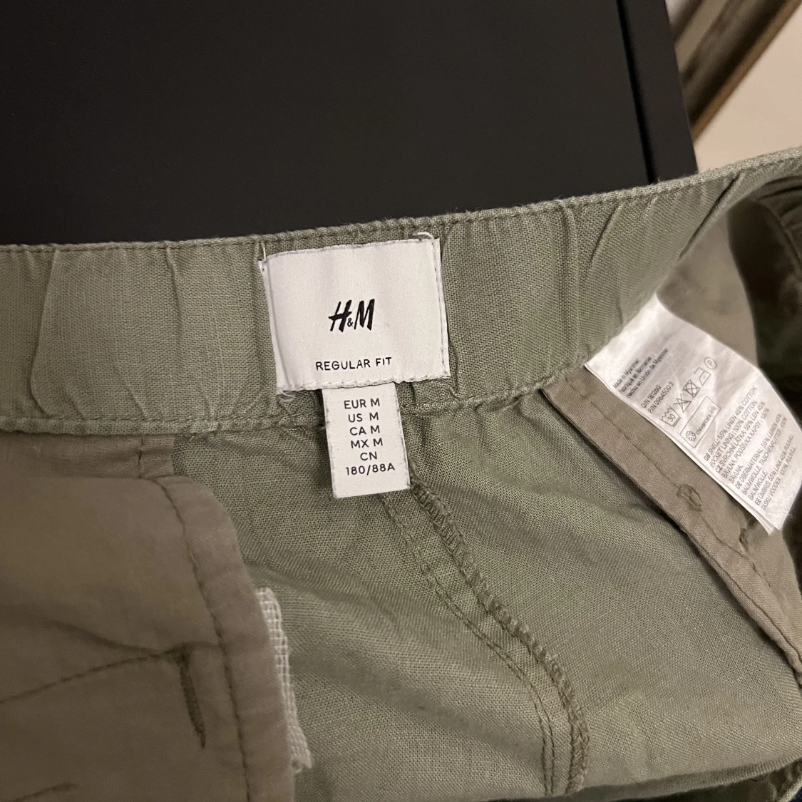 Gröna linnebyxor - 90