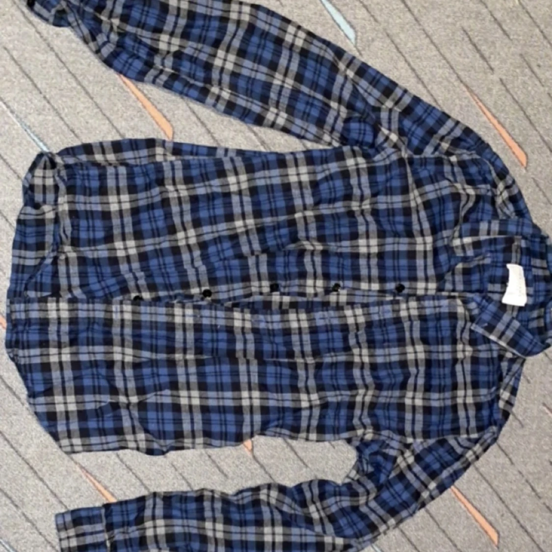 Cool blå-svart rutig skjorta - 91