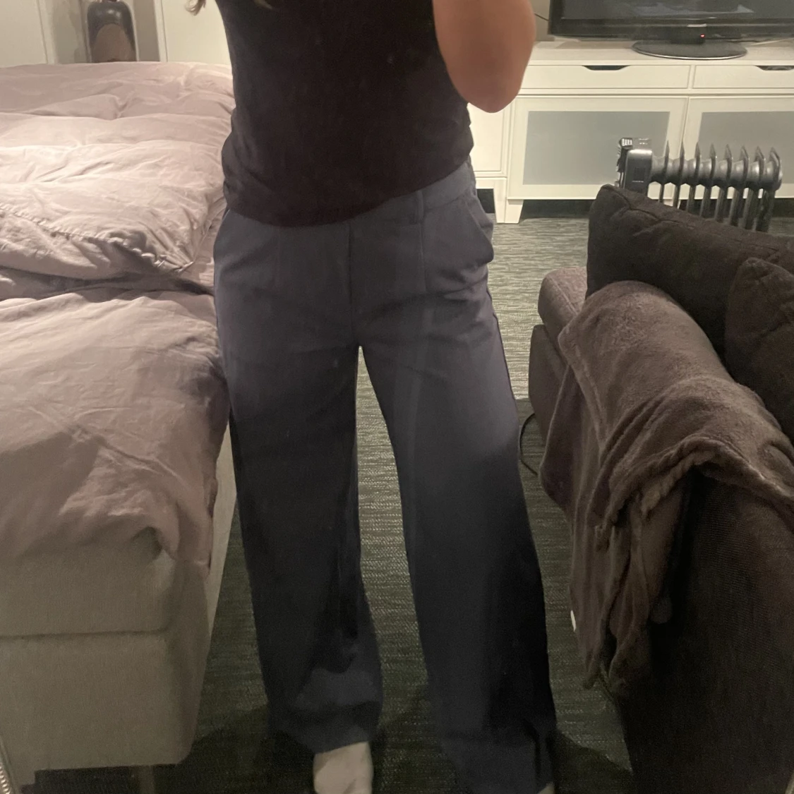 Grå kostymbyxor - 90