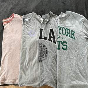 T-shirts i bra skick.. USLA och NY Jets i stl XS, rosa från American Eagle i stl S och grå med print i stl S. 