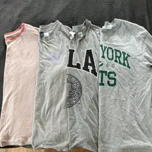 T-shirts i bra skick.. USLA och NY Jets i stl XS, rosa från American Eagle i stl S och grå med print i stl S. 