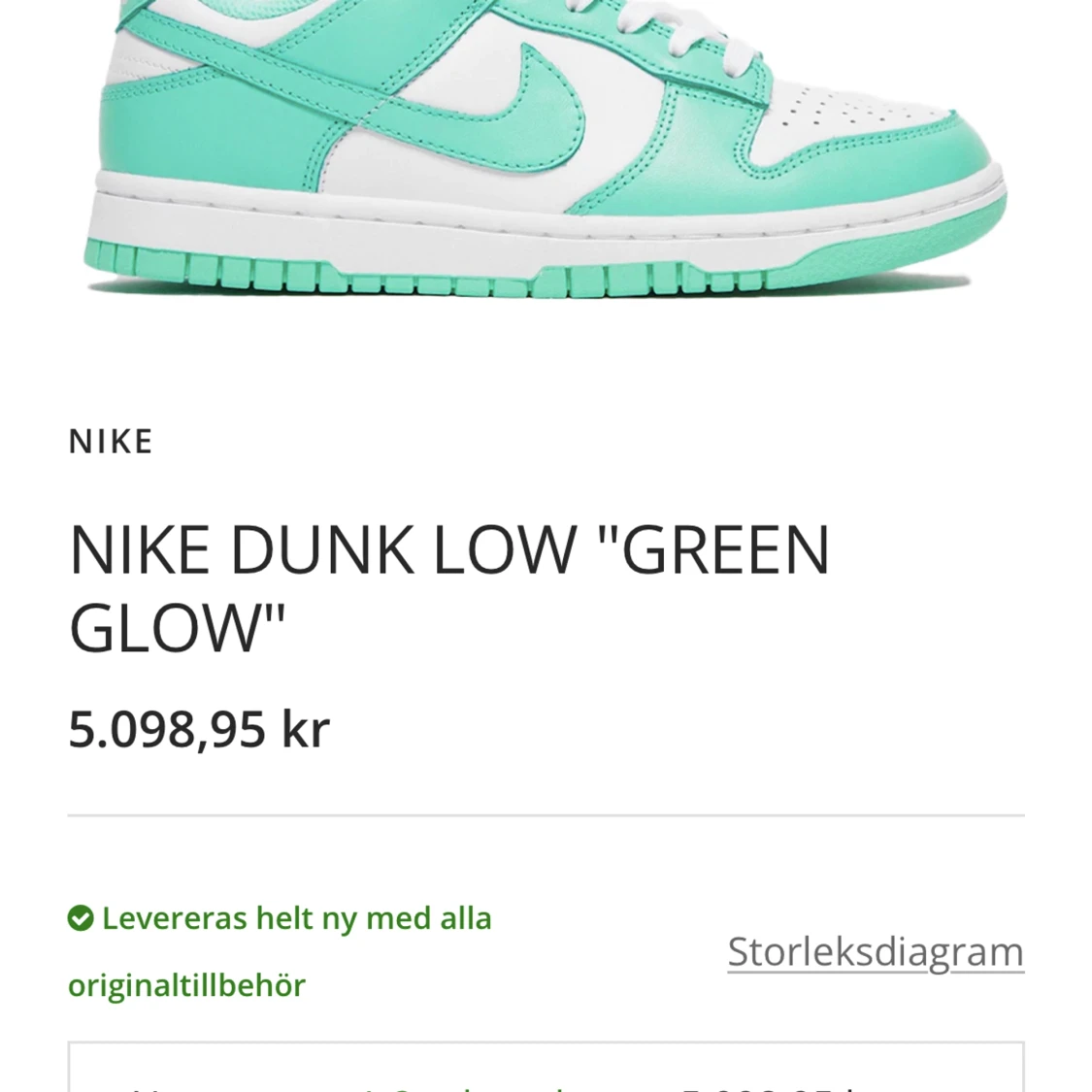 Nike dunk low green glow