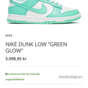 Nike dunk low green glow - Ett par Nike skor som är svåra att få tag på, finns inte på många hemsidor i Sverige nu och ligger ute för 5000kr. Jag säljer pga att dom blivit för små. Köparen står för frakt 