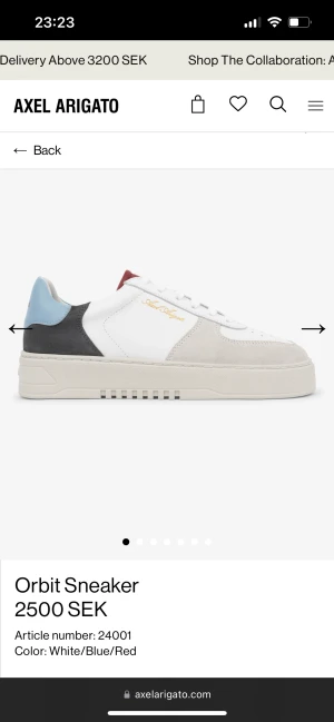 Axel arigato Orbit sneakers  - Helt nya och oanvända Axel arigato orbit sneakers i storlek 43. Kostar på hemsidan 2650kr. Inköpta via deras hemsida och kvitto finns. 