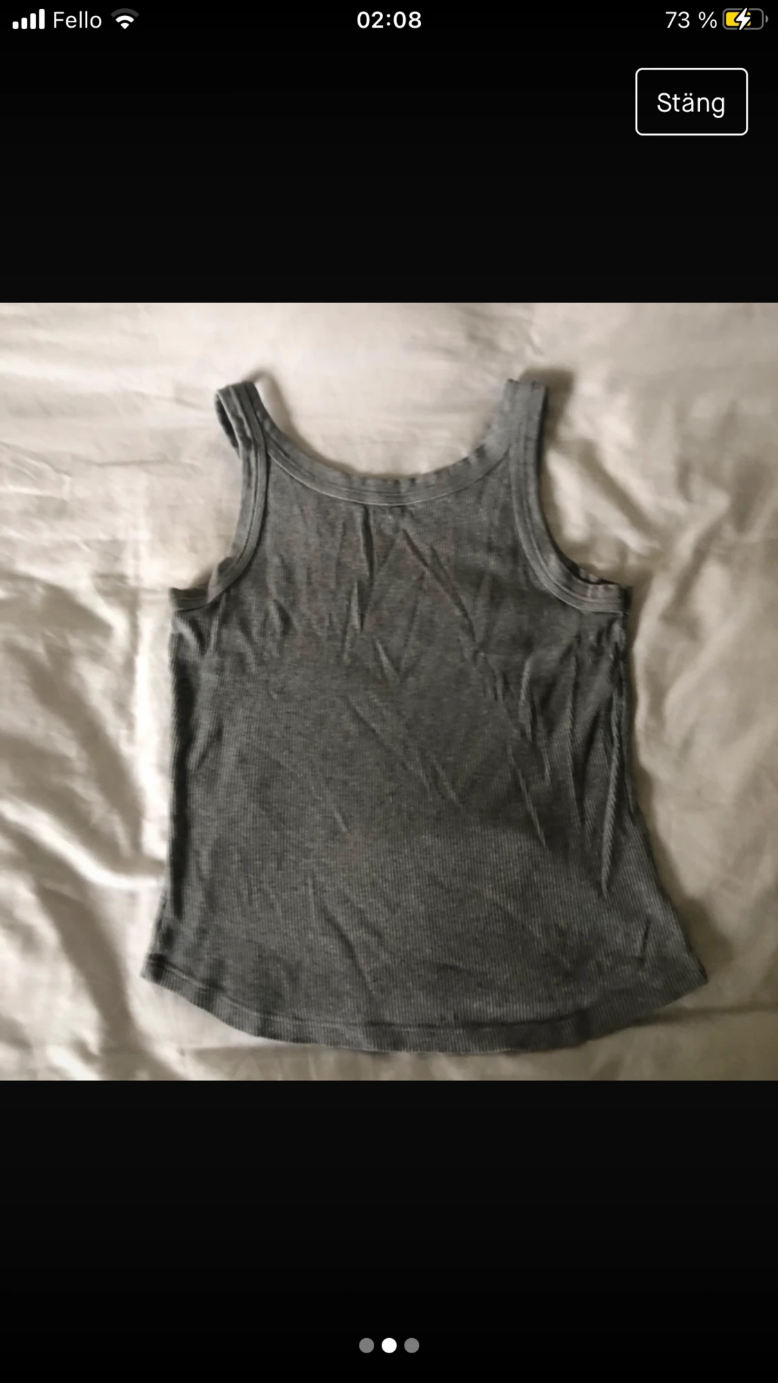 Grå ribbad tank topp - 90