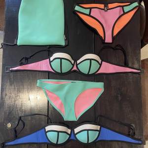 3 bikini bottoms size small and medium, 2 bikini tops size large from Triangl. Bag follows. 