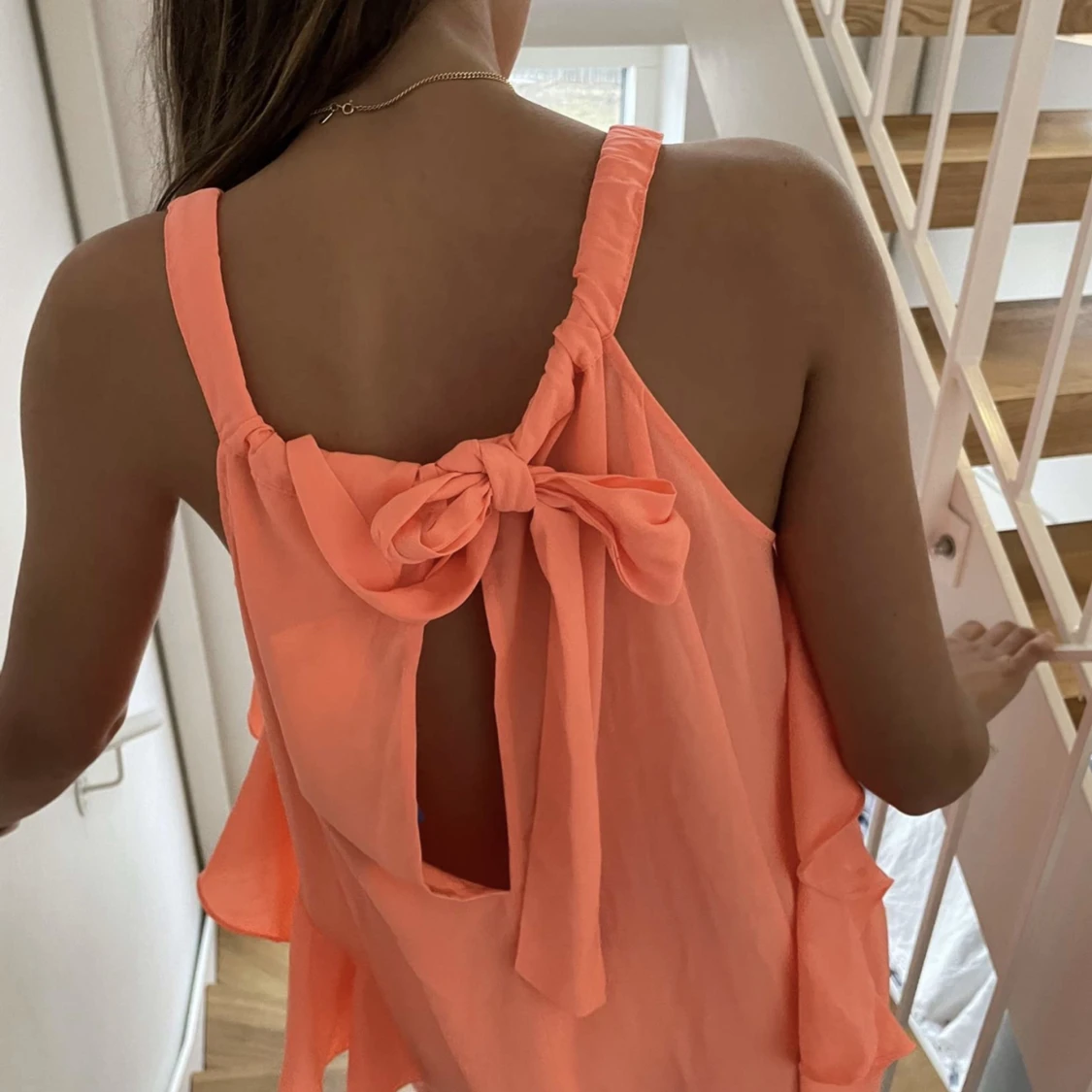 Korallrosa klänning - 90