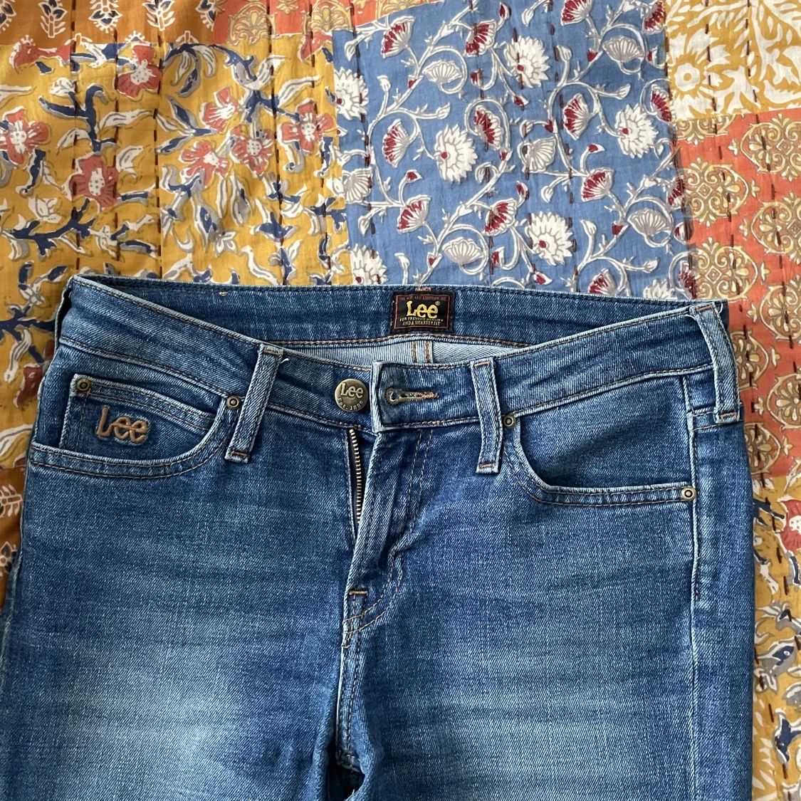 Jeans, mid waist, Lee, blå, skinny, ca 34-36 - 90