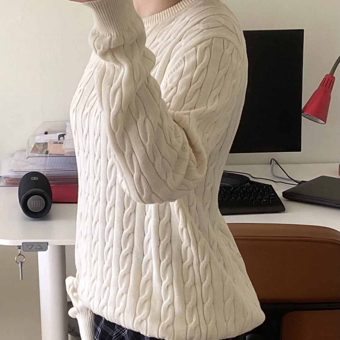 Kabelstickad tröja - 90