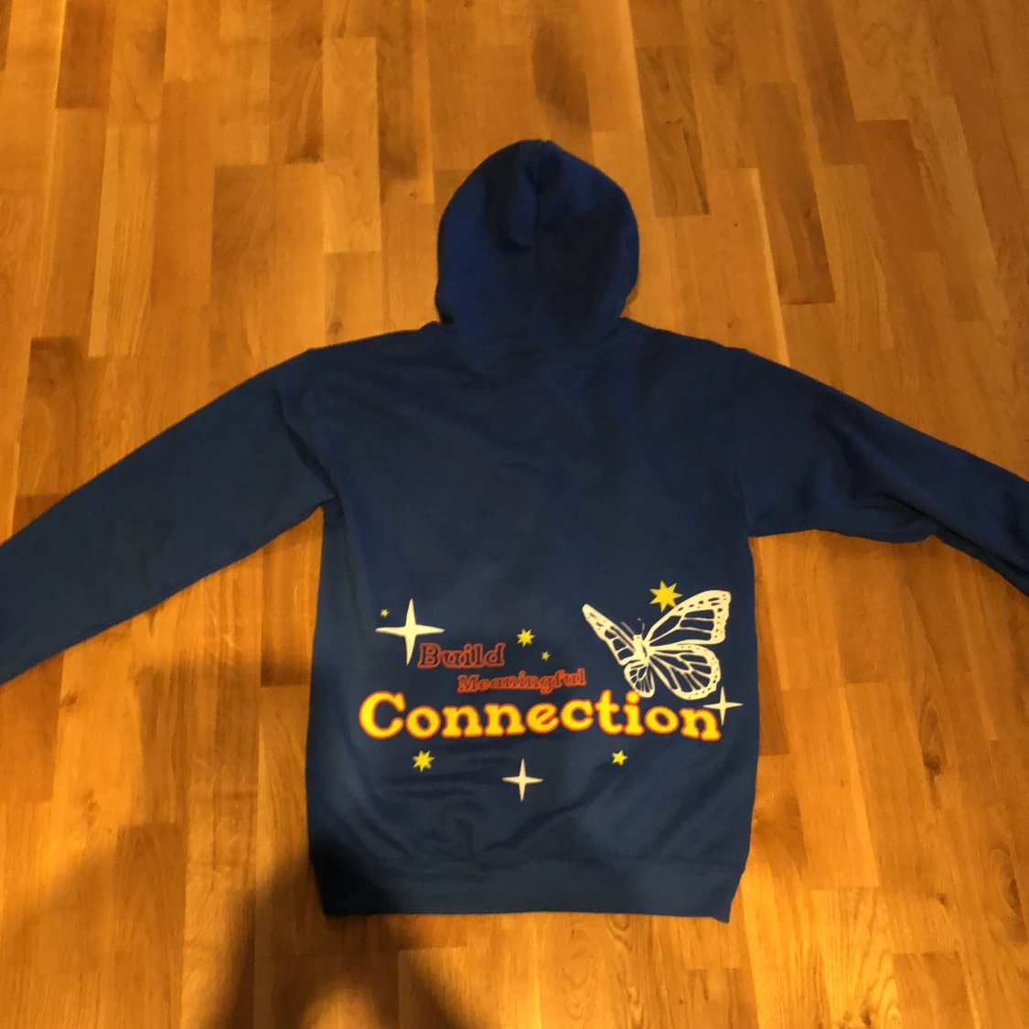Y2k blå hoodie - 90