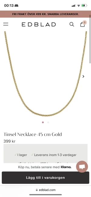 Guldkedja från Edblad  - Edblad guldkedja köpt för 399kr men säljer för 150kr