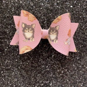 Hund rosett💫 - Handgjord med tyg i läder imitation från london 💕