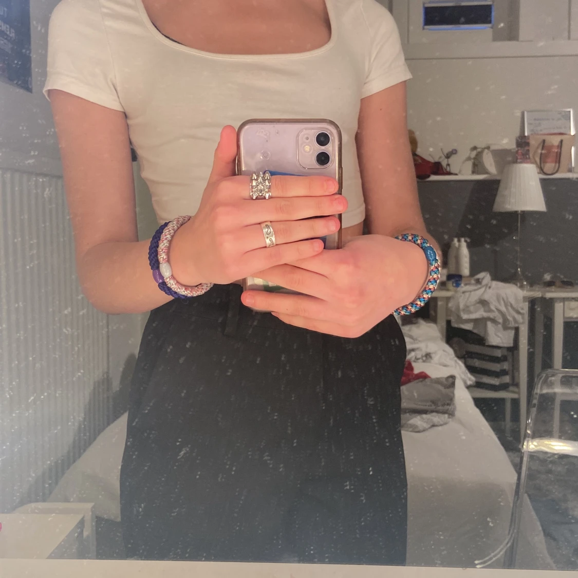 Två u ringlade croptops - 90