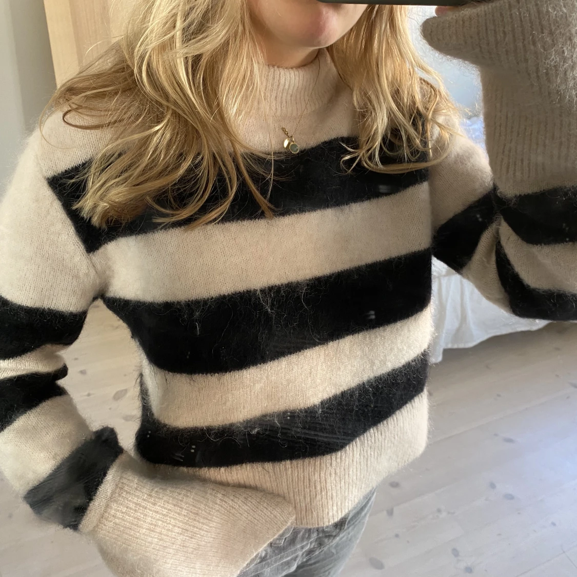 Randig mohair tröja  - 90