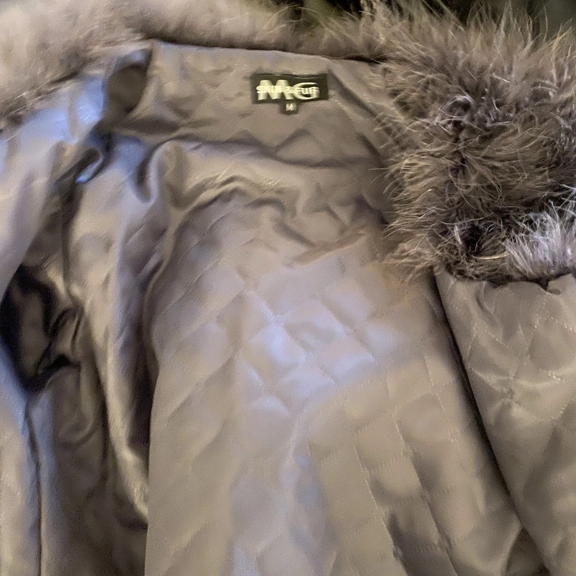 Pälsjacka mörkgrå storlek M - 91