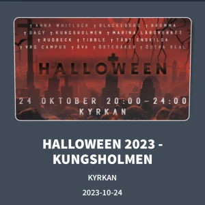 biljett till halloweenfest - säljer då jag inte kan gå, ge prisförslag (har 2st)