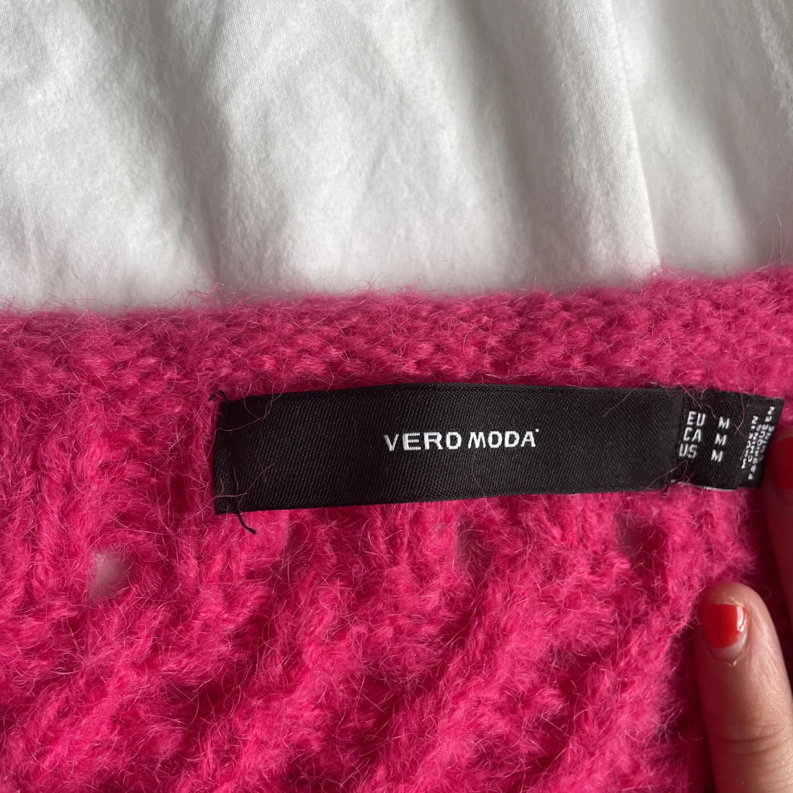 Overzised stickad rosa tröja  - 90