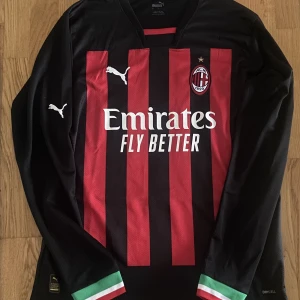 Milan 22/23 hemma tröja, rafael leao - Hej jag tänkte sälja min rafael leao fotbollströja eftersom jag inte använder den. Storlek L men passar folk med M Cond:10/10  Storlek : L