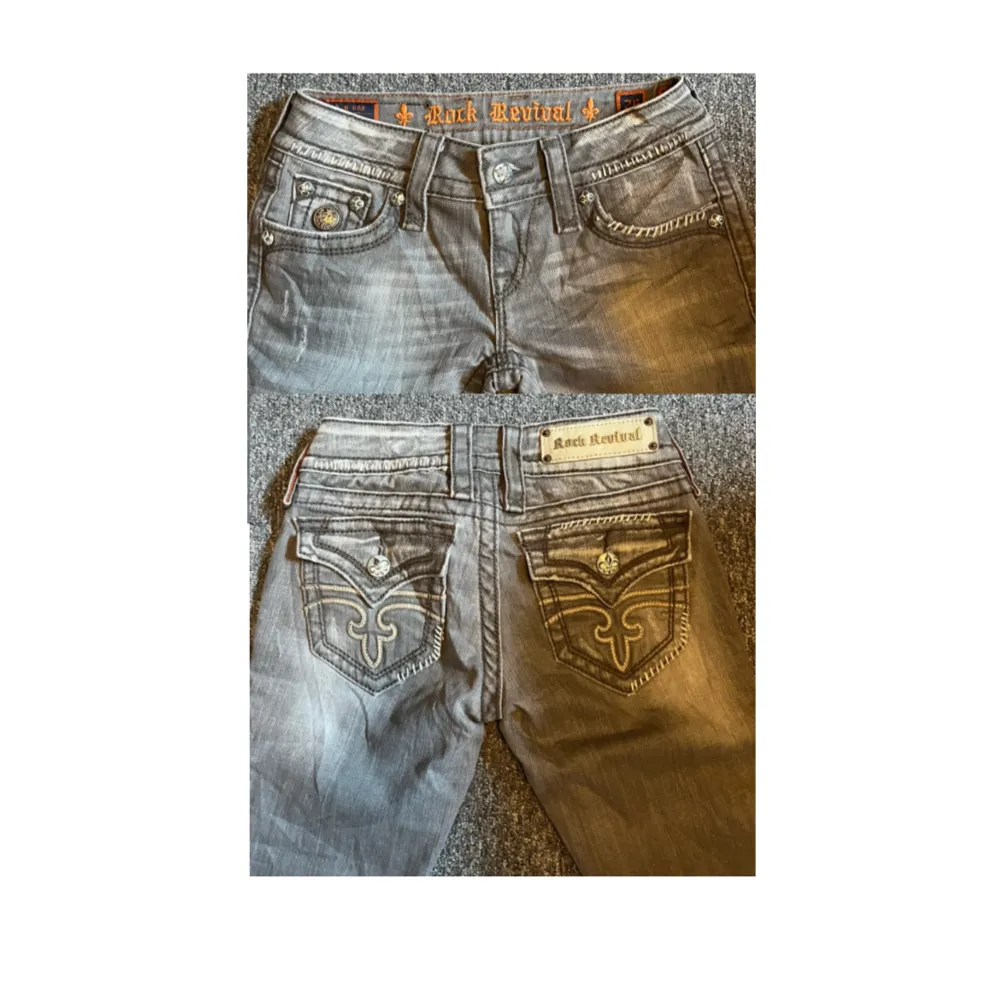 Snygga Lågmidjade jeans/shorts med ascoola bakfickor. Midjemåttet (tvärs över) är 37cm och innerbenslängden är 56cm. 💛💛. Jeans & Byxor.