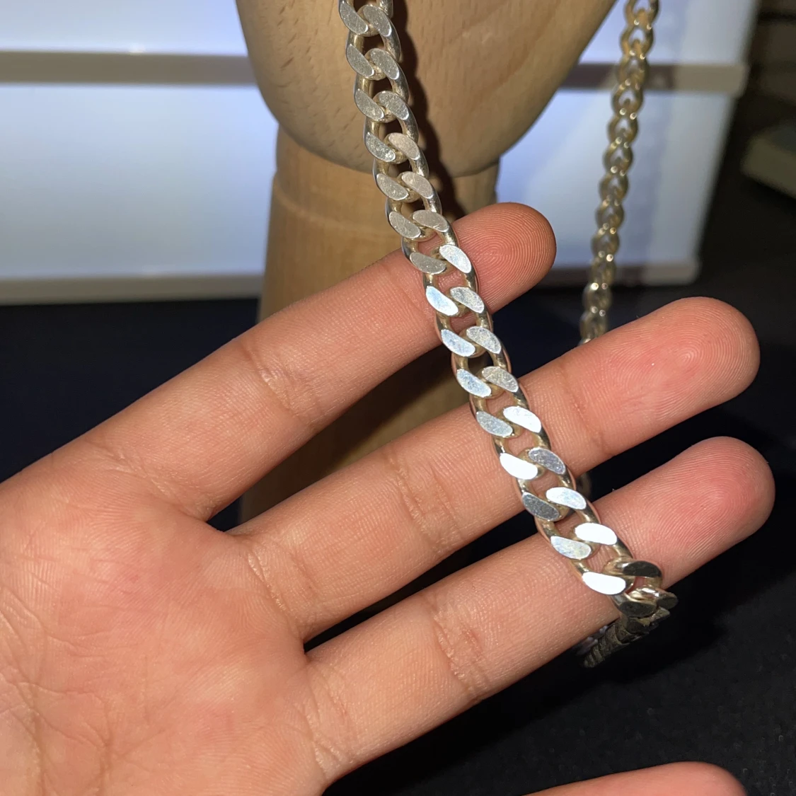 Silver kedja äkta - 90