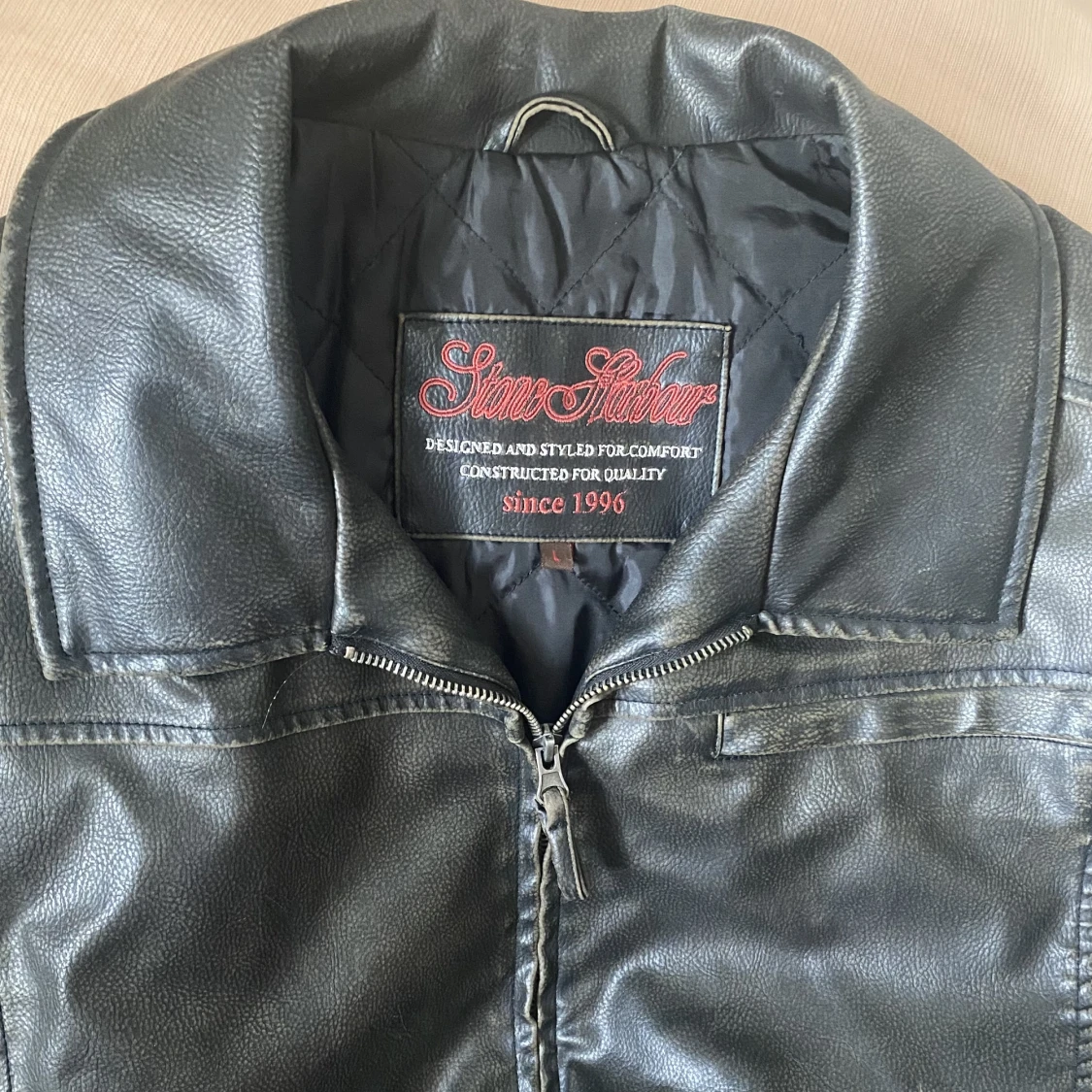 Äkta vintage läderjacka - 90