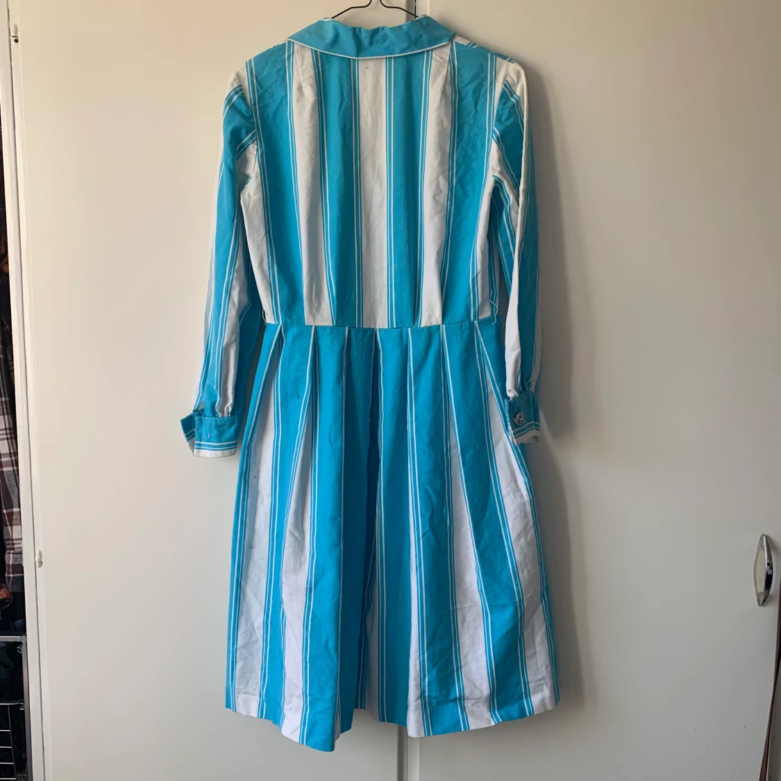 Vintage blå randig klänning  - 90