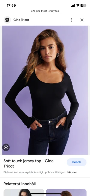 gina tricot jersey top - Svart topp från Gina tricot, jersey top heter den på hemsidan. Storlek S. Endast testad men känner inte riktigt att de är min stil. 