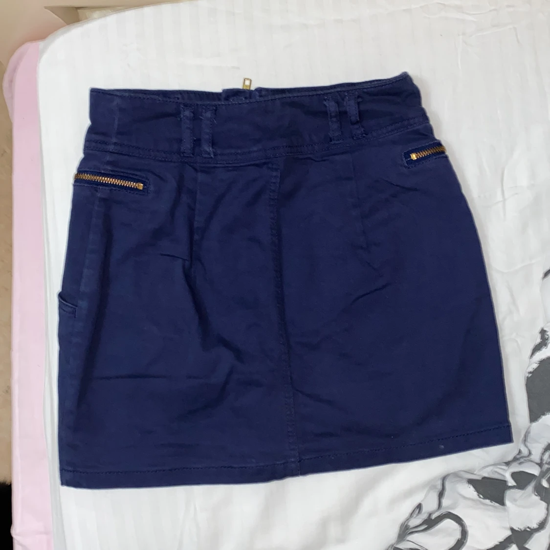 Blå kort jeanskjol - 90