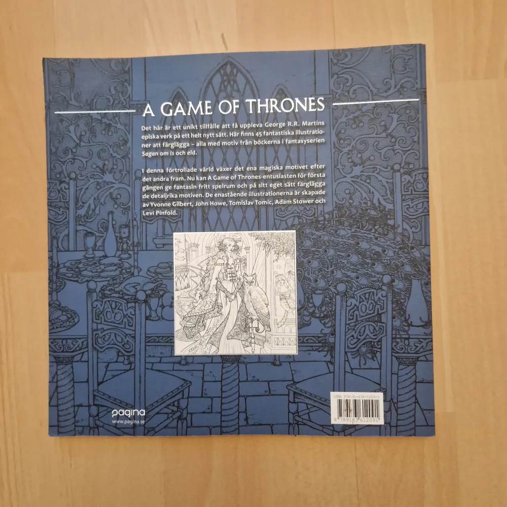 Game of Thrones målarbok med citat ut böckerna, på svenska. Helt oanvänd, som ny!. Övrigt.