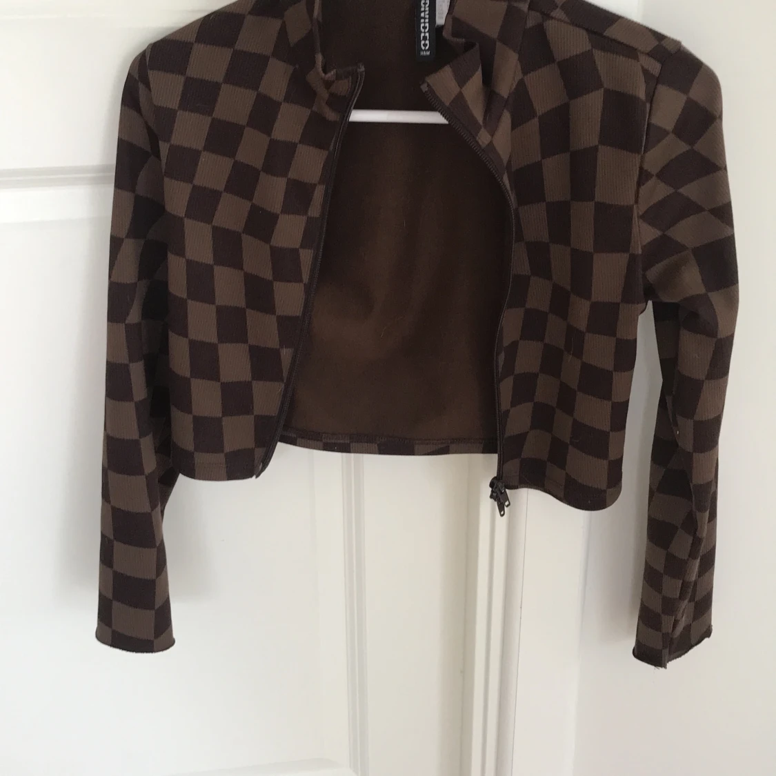 Rutig tröja brun/svart - 90