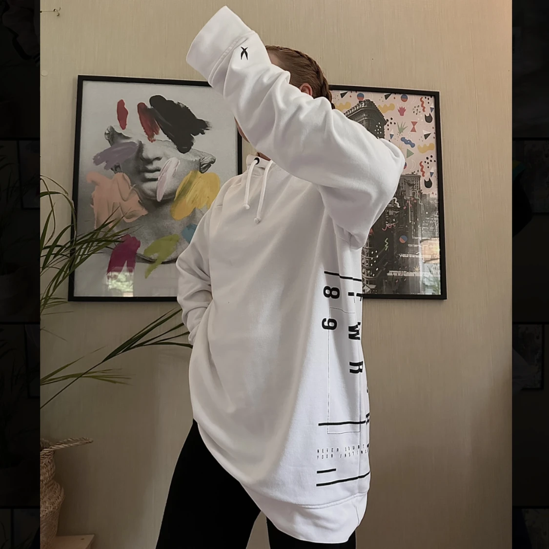 Hoodie med tryck - 90