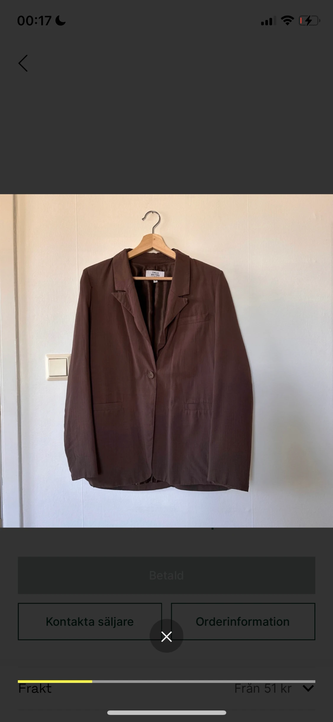 Brun kavaj NA-KD stl 36