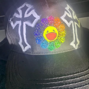 Takashi murakami Flower cap/hat/keps - ⭐️Hand made by me  ⭐️stones and paint is used on this hat