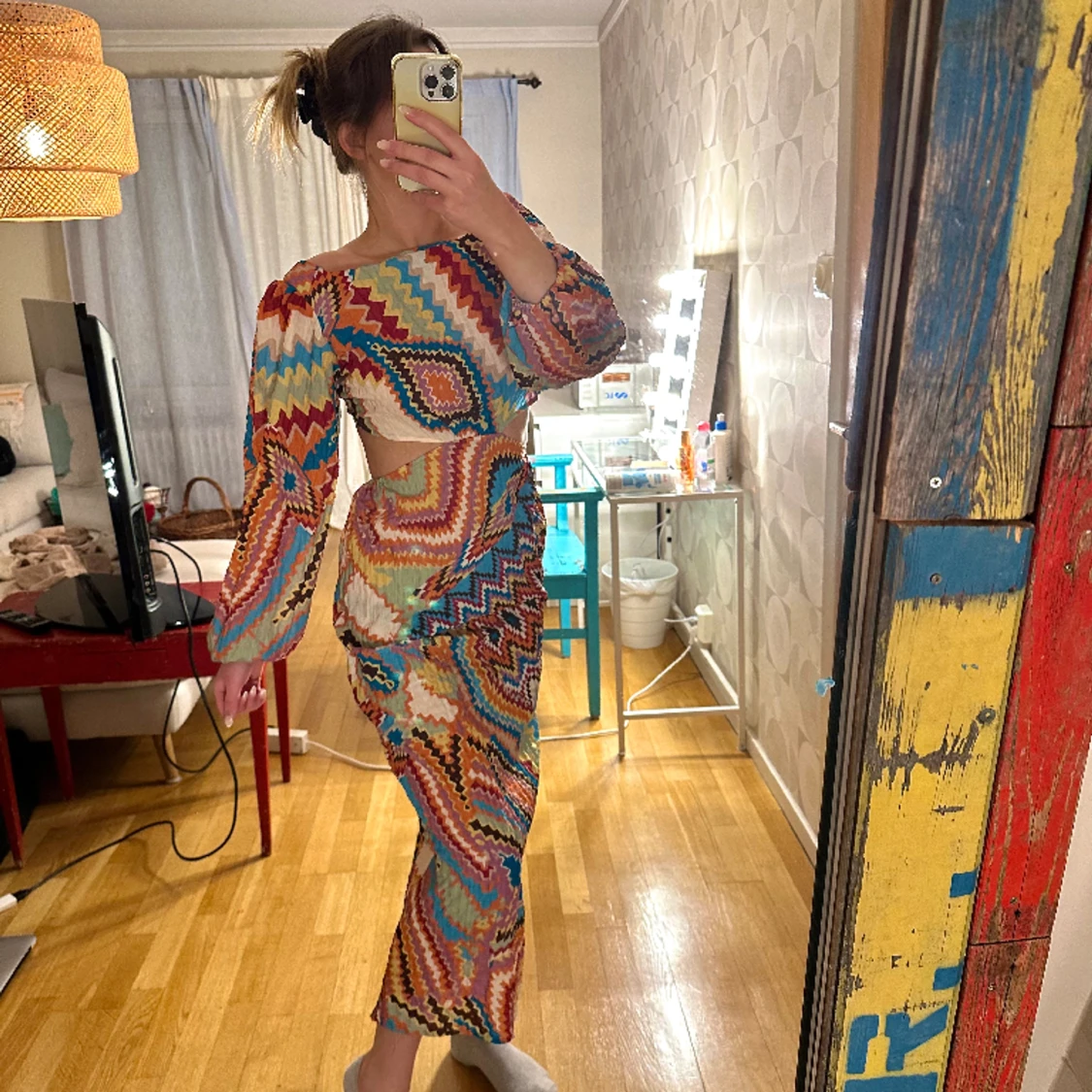 Mönstrad Maxiklänning