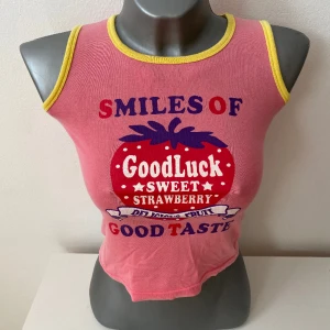 Linne - Fint rosa vintage linne med tryck på!