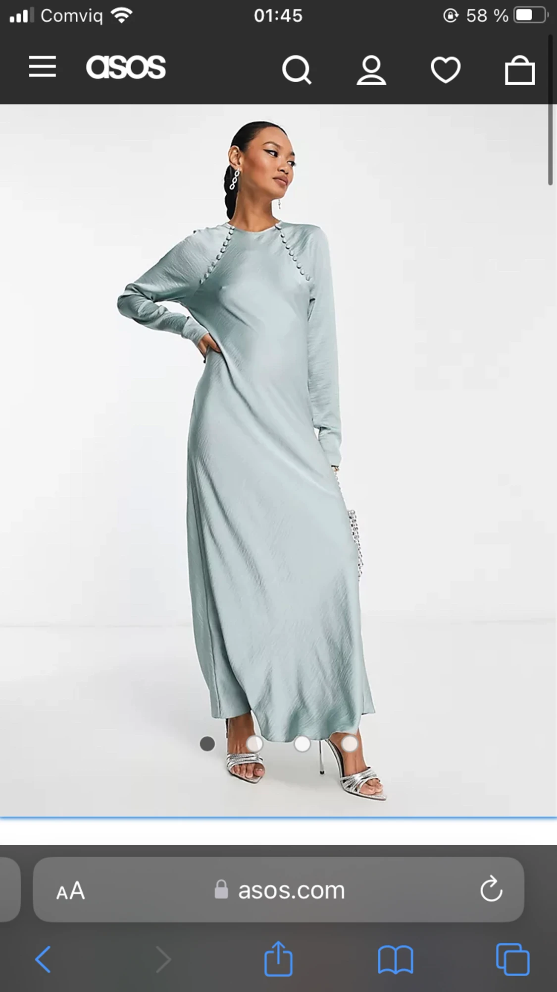 ASOS silverblå maxiklänning