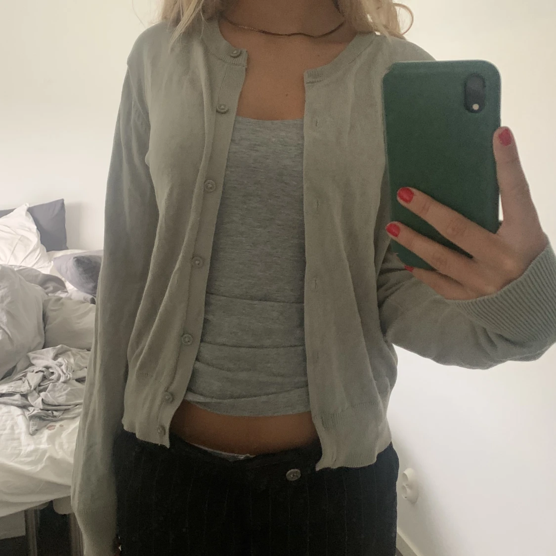 Grå/begje fin kofta💫